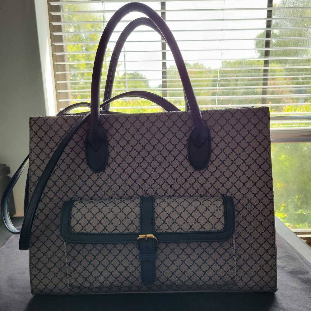 CROSSI New York Purse Grey Shoulder Bag 10x13 Satchel Handbag NWOT